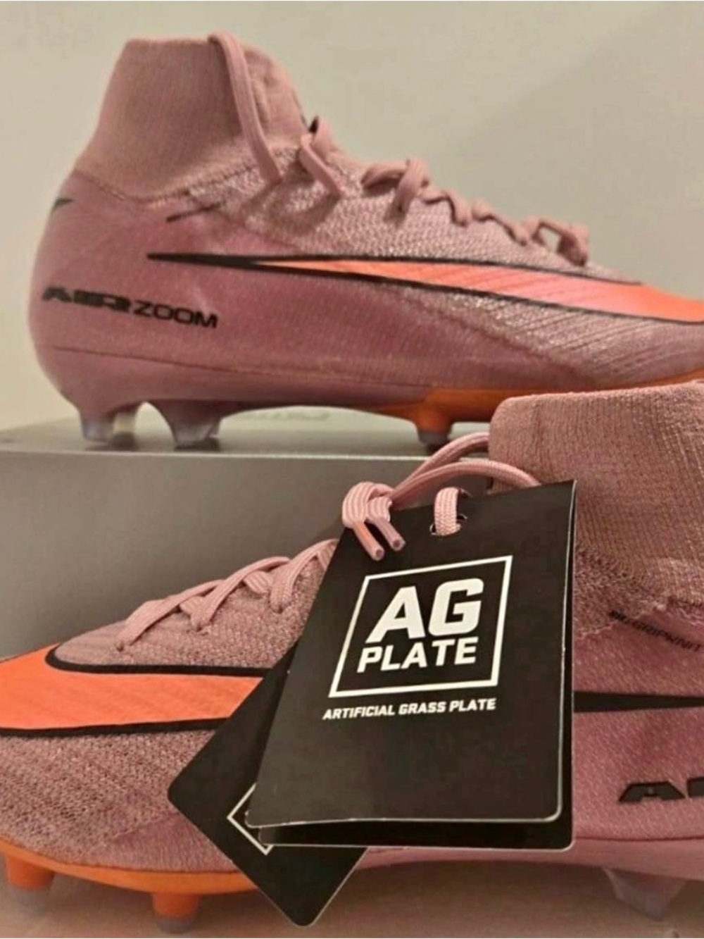Nike Mercurial Superfly Soccer Cleats - Dusty Pink with Orange Accents